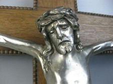 Jesus Kruzifix Figur 30cm - Metall Kreuz Mit Sockel Für Christliche Dekoration