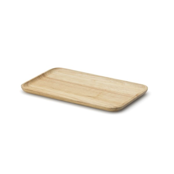 Continenta Tablett Rechteckig Aus Gummibaumholz Natur 22 X 13 X 1,2 Cm-image