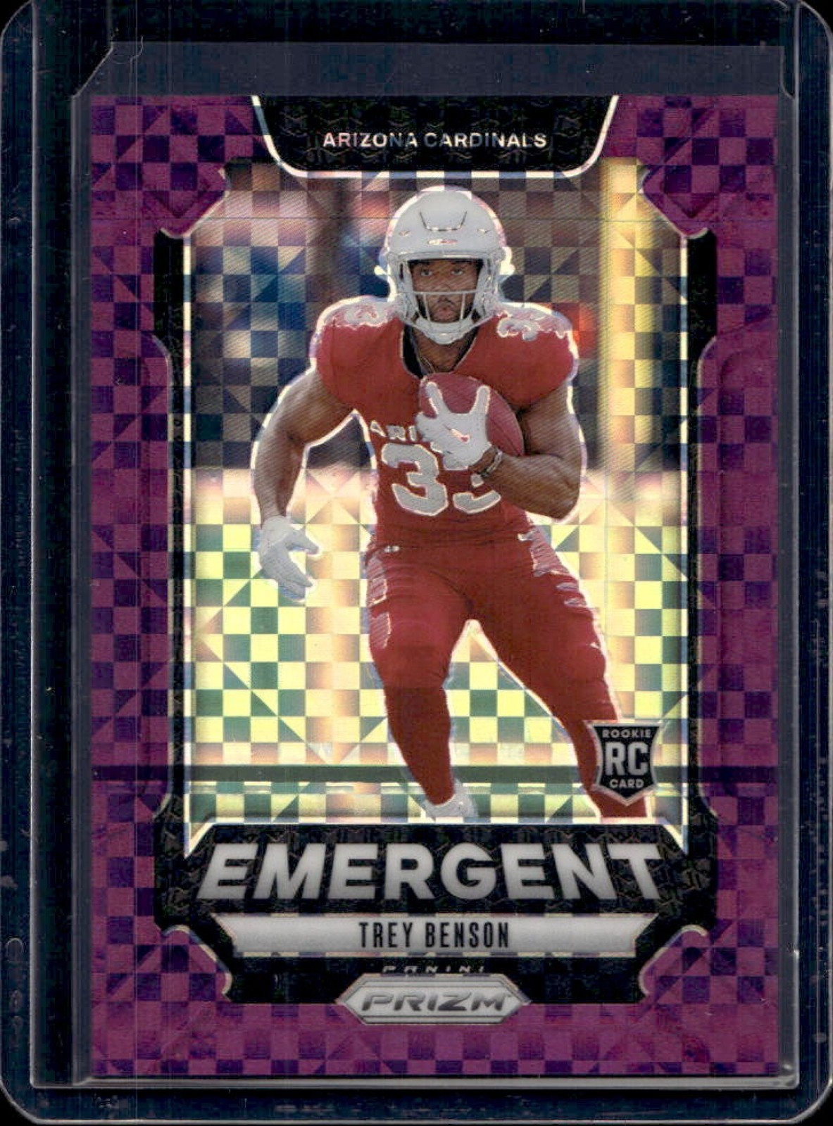 2024 Prizm Trey Benson Emergent RC Purple Power Rookie #29/49 Cardinals