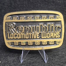 Republic Locomotive Works Brass Bwlt Buckle Solid Brass Dyna Buckle