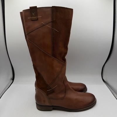 Pikolinos Patchwork Amstel Boots Womens Sz EU 41 US 10.5-11 Brown Leather Tall