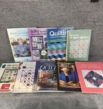   Lot of 9 Quilting Books With Patterns  Ideas Softcover Vintage