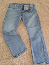 Levi's 501 Straight Leg Button Fly Jeans Medium Wash