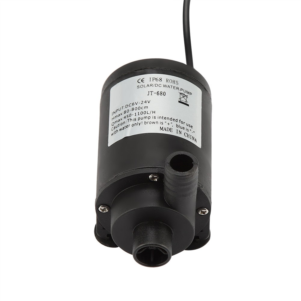 DC 6-24V Brushless Aquarium Fountain Pond Solar Submersible Quiet Water Pump.