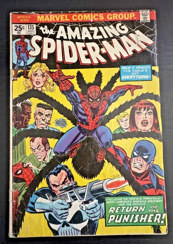 Amazing Spider-Man #135 1973 2nd appearance of Punisher Origin of Tarantula MVS