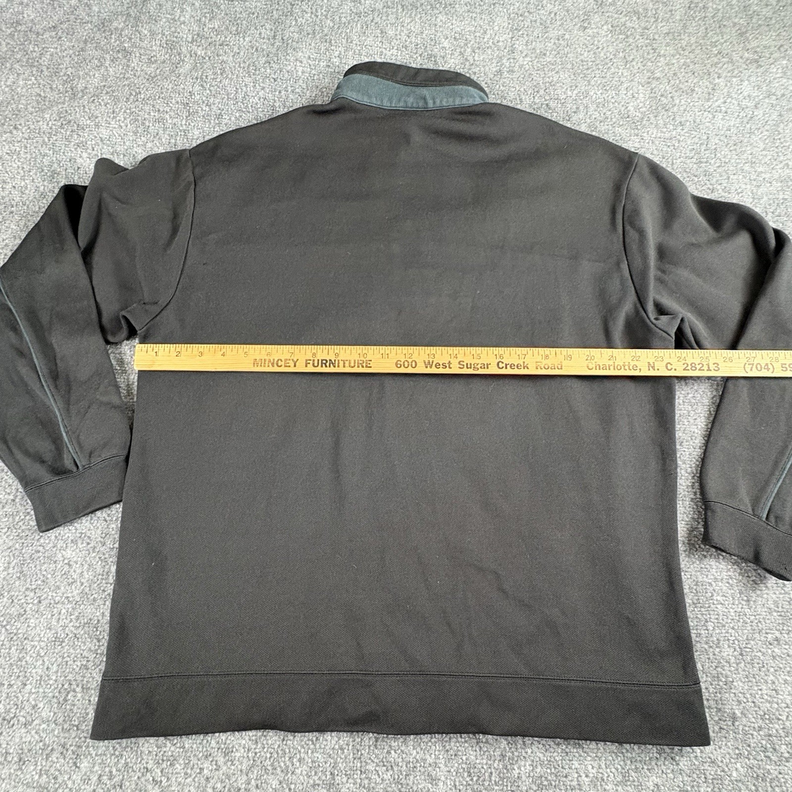 Descente Pullover Men L Black 1/4 Zip Sportswear Athleisure Grunge Paint Splat