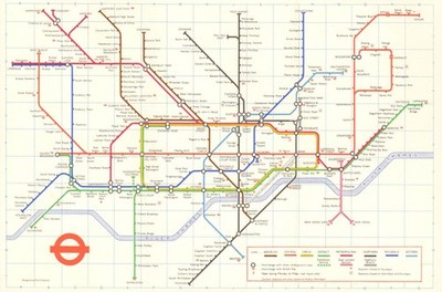 LONDON UNDERGROUND Röhrenkartenplan. Victoria Line komplett. Paul Garbutt #2 1972