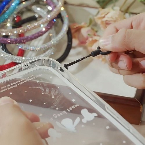 Bright Rhinestone Phone Lanyard Diamond Crystal Keychain Phone Accessories - Photo 4 sur 14