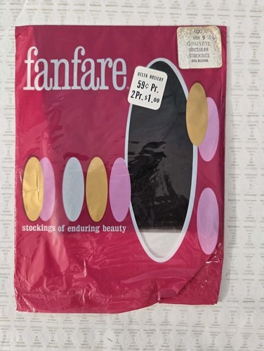 Vintage Fanfare Irregular Stockings 100% Nylon Size 9 Small Graphite