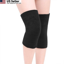 Winter Cotton Non-Slip Soft Thermal Knee Pad Breathable Warm 12 5 inch, Black