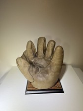 Antique 1905-10 Spalding 2" Web Split Finger Tan Baseball Glove 10" x 9"