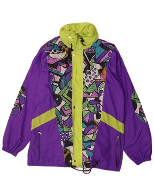 Active Herren Regenjacke UK 40 Large Lila Geometrisch Polyamid AY01