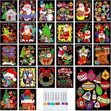 Zhanmai 48 Pcs Christmas Kawaii Posters Large, as shown in the picture 