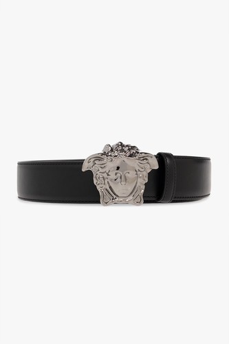 VERSACE Black Leather Medusa Belt New & Authentic