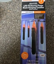 4 LED Orange Hanging Flame Light Simulated Fire Light Halloween Decor Candles