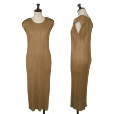PLEATS PLEASE Pleated Sleeveless Long Dress Size 4(K-156813)