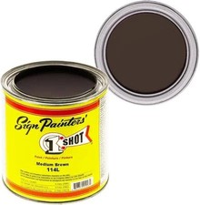 1 Shot Lettering Enamel Medium Brown 114L   4oz Pinstriping Paint