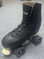 CHICAGO SKATES Deluxe Mens Rink Skate- Leather-Speed Lace Hooks- Adjustable-Sz 7
