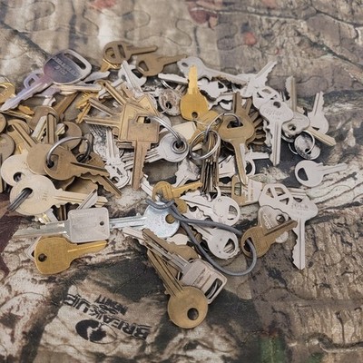 Lot of Vintage Keys Car Keys, House, Master Lock Flat Keys 100 Piece Craft Art  