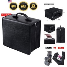CD/DVD Case Binder - 400 Capacity Disc Storage Holder, Black PU Binder