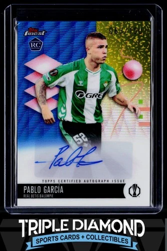 2025-26 Topps Finest UCC Pablo Garcia Rookie Auto Blue Wave Refr #063/150 U101