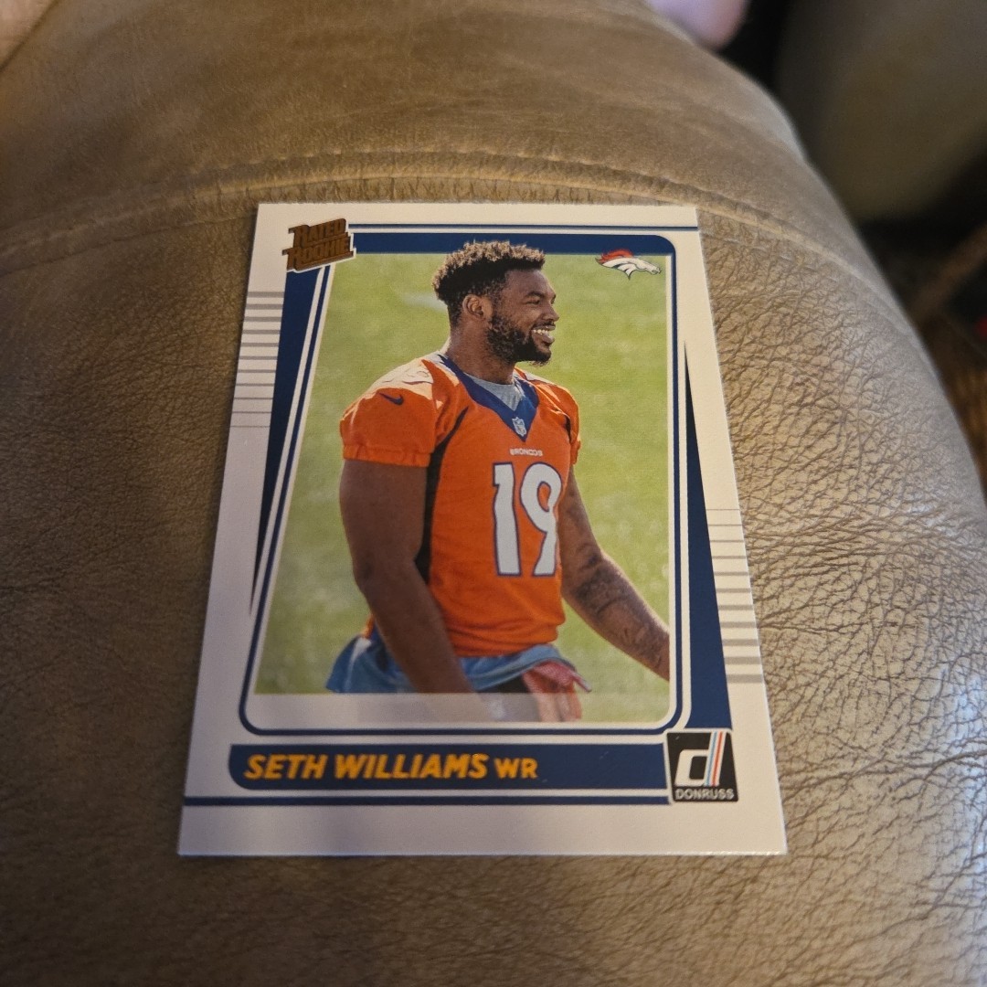 Seth Williams 299 2021 Donruss RC Rated Rookies Portrait Denver Broncos Card