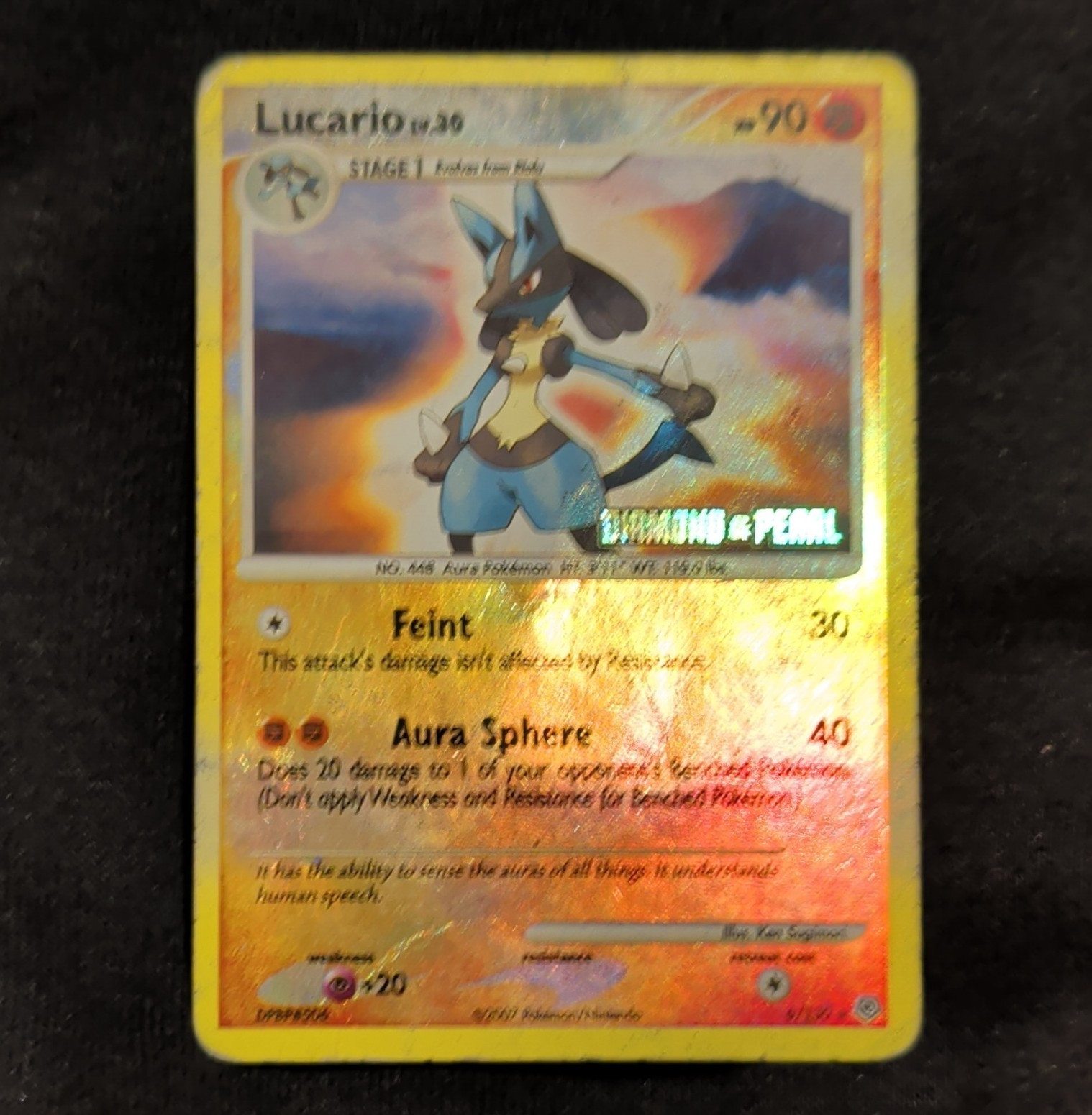 Nintendo Pokemon TCG Lucario 6/130 Diamond & Pearl Holo Rare English 2007