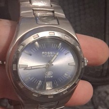 Fossil 5D Blue Men's Quartz Watch Blue Dial Date Steel Bracelet 100m