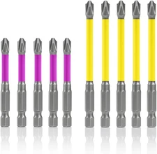 10pcs Magnetic Phillips Pozidriv Slotted Screwdriver Bit Set for Electricians 1/