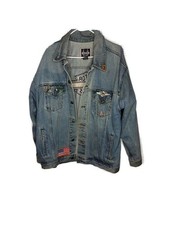 Vintage Harley-Davidson Biker Blues Denim Jacket with Patches and Pins Size XL