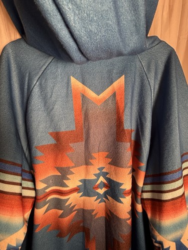 Women’s Hooded Poncho Coat Aztec South Western Fleece Blanket Style 3XL - Picture 13 of 19