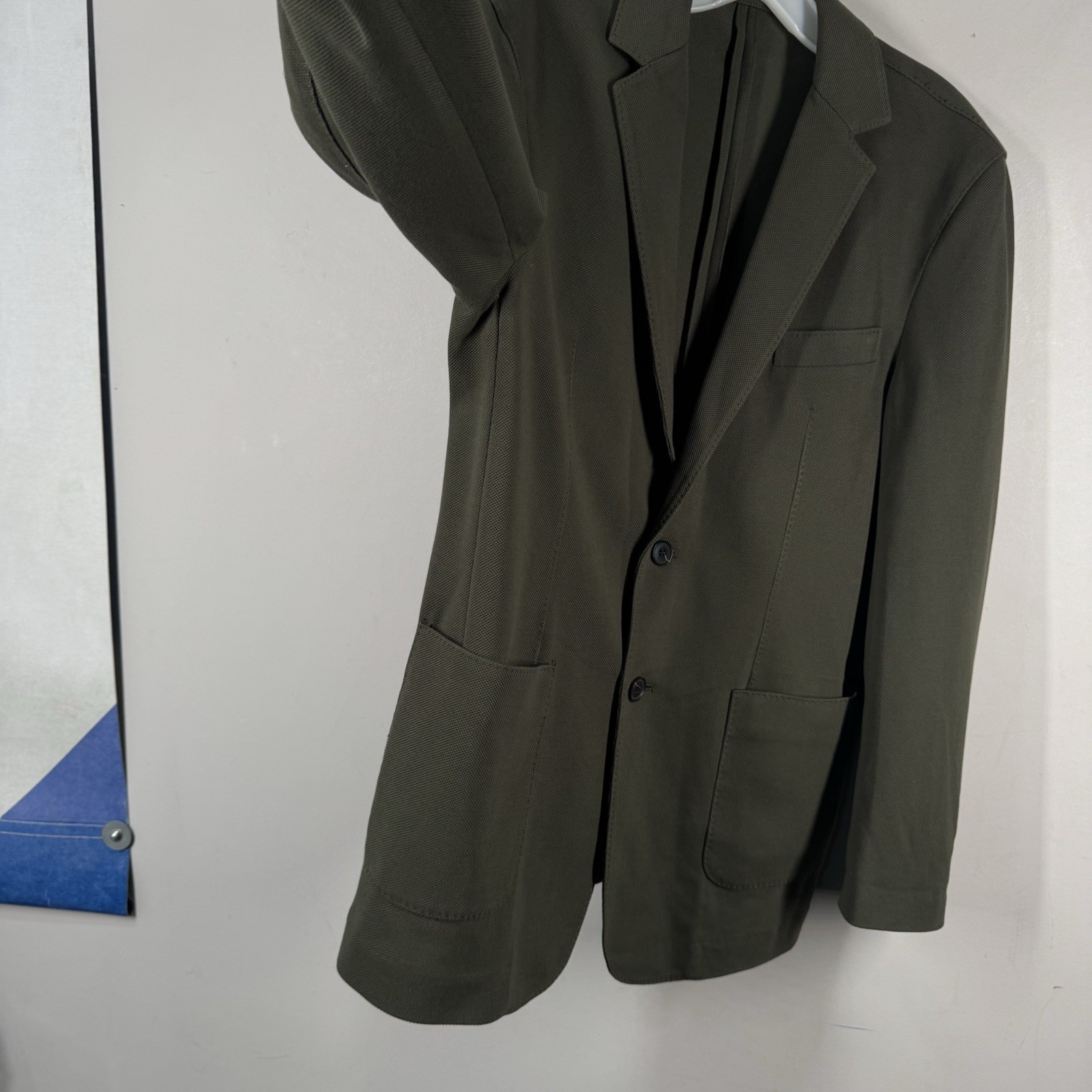 Quince Men Cotton Pique Knit Blazer Outerwear Sz Small New Olive Green