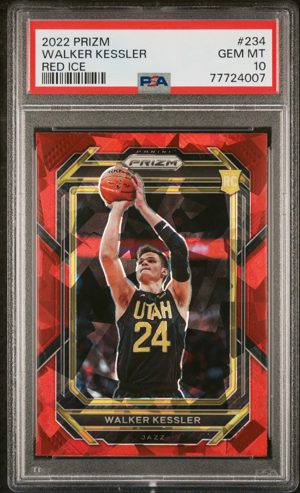 Walker Kessler 2022 Panini Prizm Red Ice #234 PSA 10