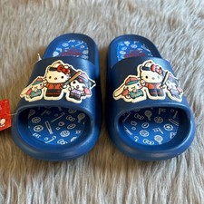 Hello Kitty Sanrio Baseball Slides Boys Size 6 Blue Slip On Sandals Shoes