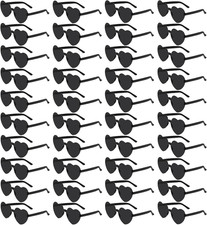 40 Pairs Heart Shaped Sunglasses Bulk, Colorful Rimless Fun Heart Sunglasses for