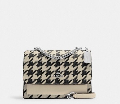 NWT COACH  Klare Crossbody In Canvas Leather With Houndstooth Print StyleCJ625