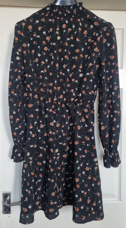 Black Floral Long Sleeve Dress XL - Image 1 of 1