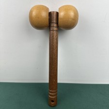 Vintage Wooden Back Massager Roller Rolling Balls with Handle For Sore Muscles