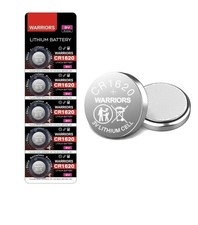 Warrior CR1620 5 Pack Coin Button Cell 3 Volt Lithium Batteries Pack of 5