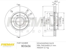 Remax BD-5636 Brake Disc for Ford