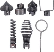 Drain Cleaner Combination Cutterhead Set, 7-Piece Drain Cleaner Spring Loaded Au