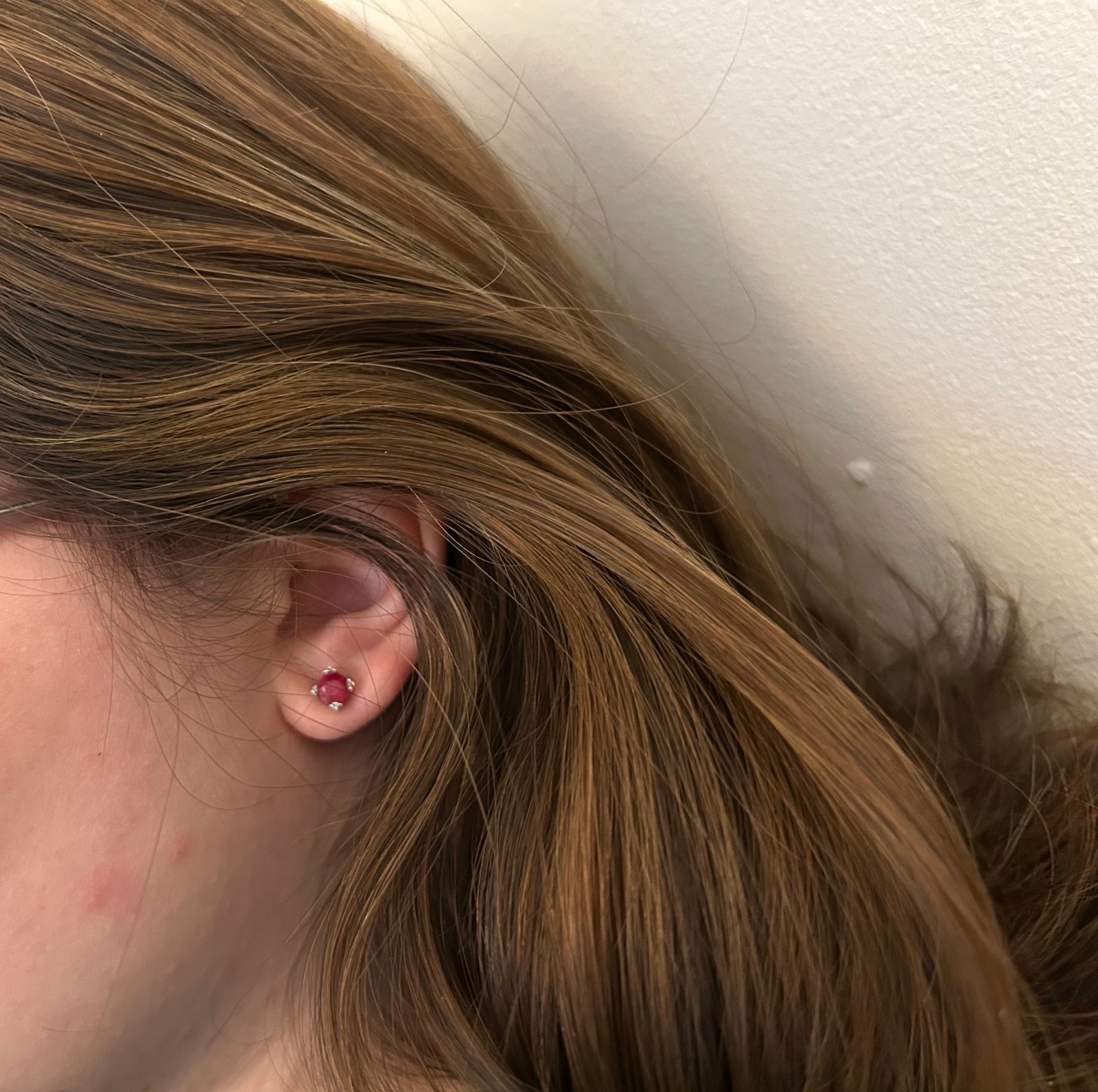 Single Red Ceylon Ruby Stud Earring Solid 925 Ste… - image 5