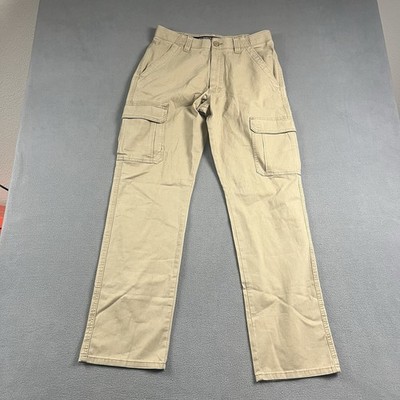 Wrangler ATG Pants Mens 32X34 Beige Utility Cargo Pockets Hiking Workwear