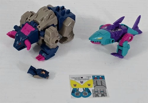 X-137 VINTAGE 1980'S HASBRO G1 TRANSFORMERS HORRI-BULL & OVERBITE ACTION FIGURES