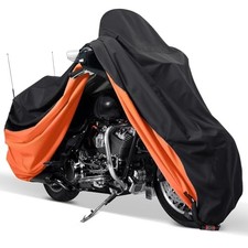 Motorcycle Cover with Side Top Box, Waterproof Cover Compatible with Harley