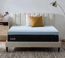 LUCID Mattress Topper, Twin XL, 4 Inch, Gel Memory Foam Mattress Topper
