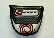 ODYSSEY Black Carbon O Works Mallet Magnetic Putter Head Cover Excellent     