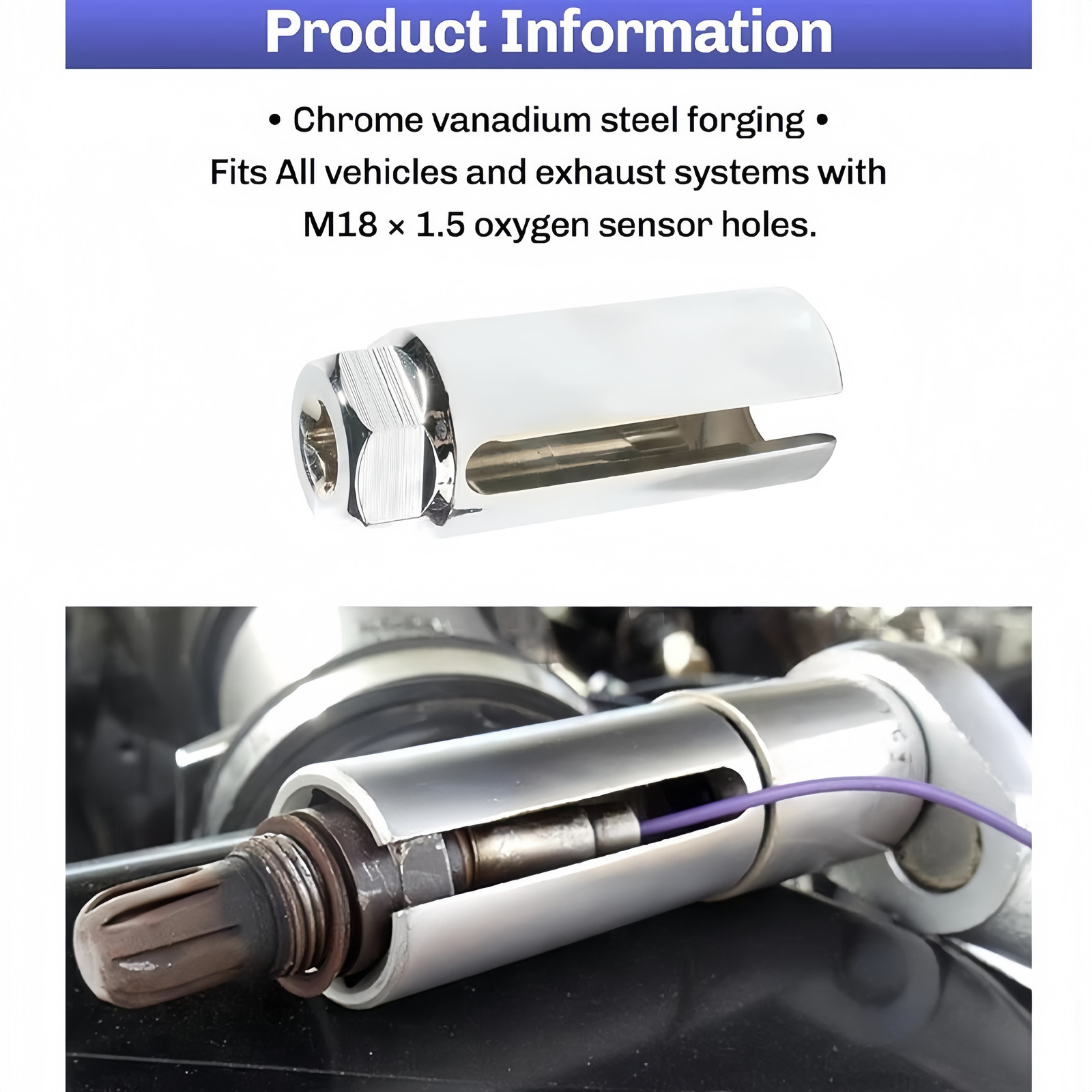 O2 Oxygen Sensor Socket Thread Chaser Set 5PCS O2 Sensor Wrench Removal ...