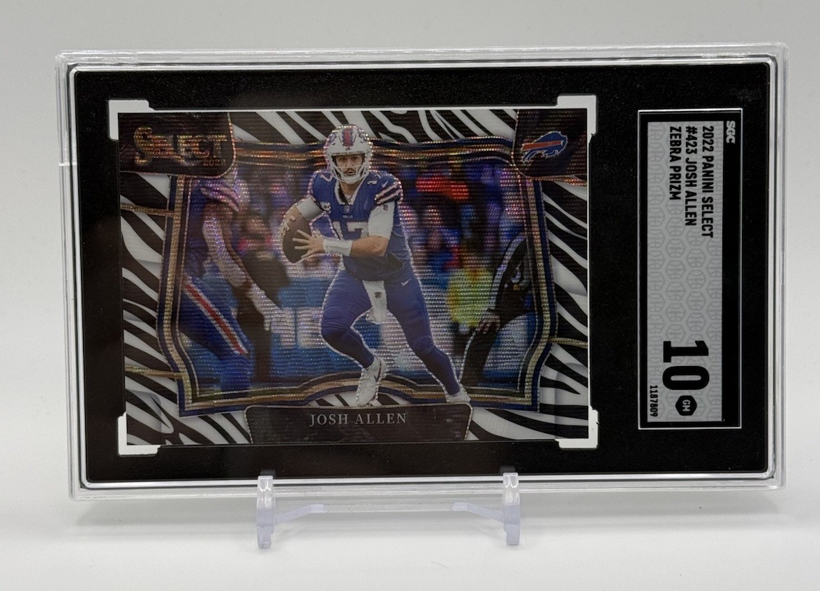 2022 Panini Select Josh Allen ZEBRA Prizm Field Level SGC 10 Buffalo Bills #423