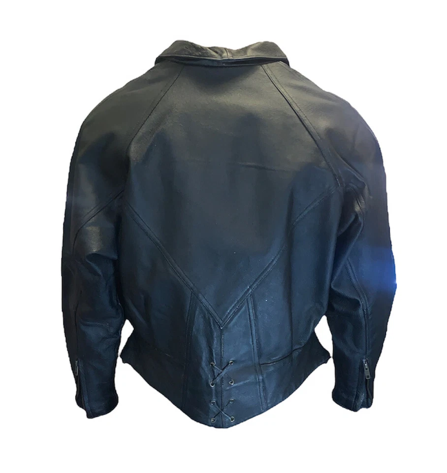 Vintage Hot Leathers 3M Thinsulate Biker Jacket Ladies Large Black Authentic - Image 2 of 3